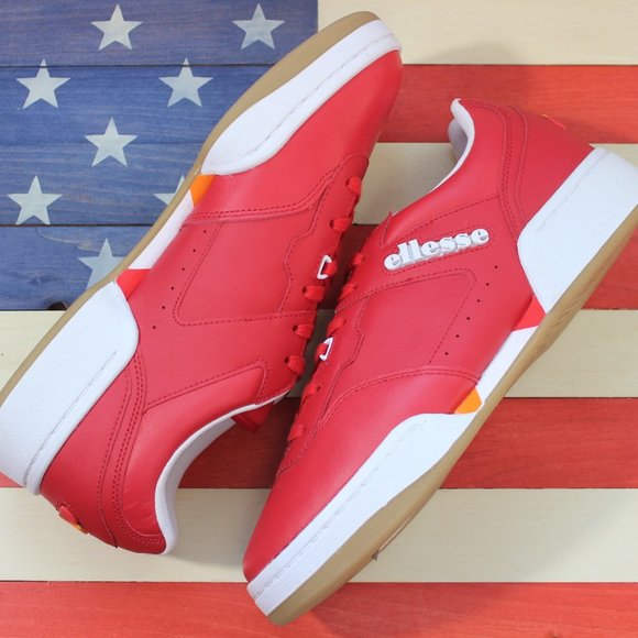 Ellesse Piacentino 2.0 Leather AM Tennis Shoes Red - Picture 4 of 8